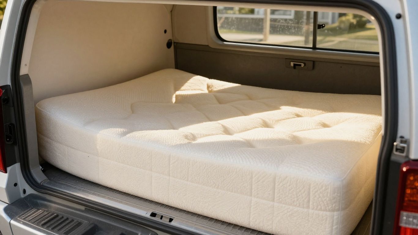 Foam mattress in a truck cab